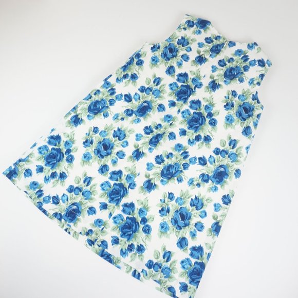 Mini Boden Sleeveless Blue and Green Floral Party Dress Size is 7-8Y - Picture 4 of 8